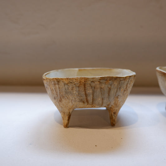 9 ケズリ足付小鉢 N茶 | CRAFT BORO×BORO