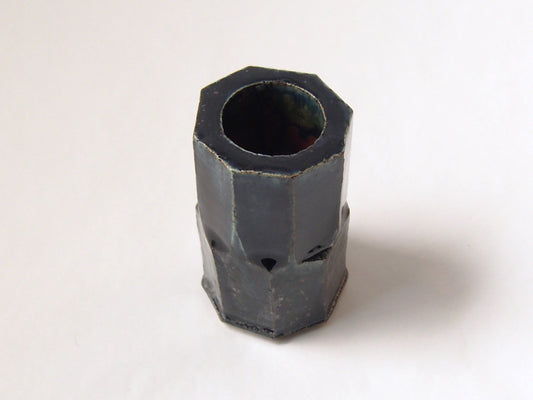 瑠璃釉面取一輪挿し