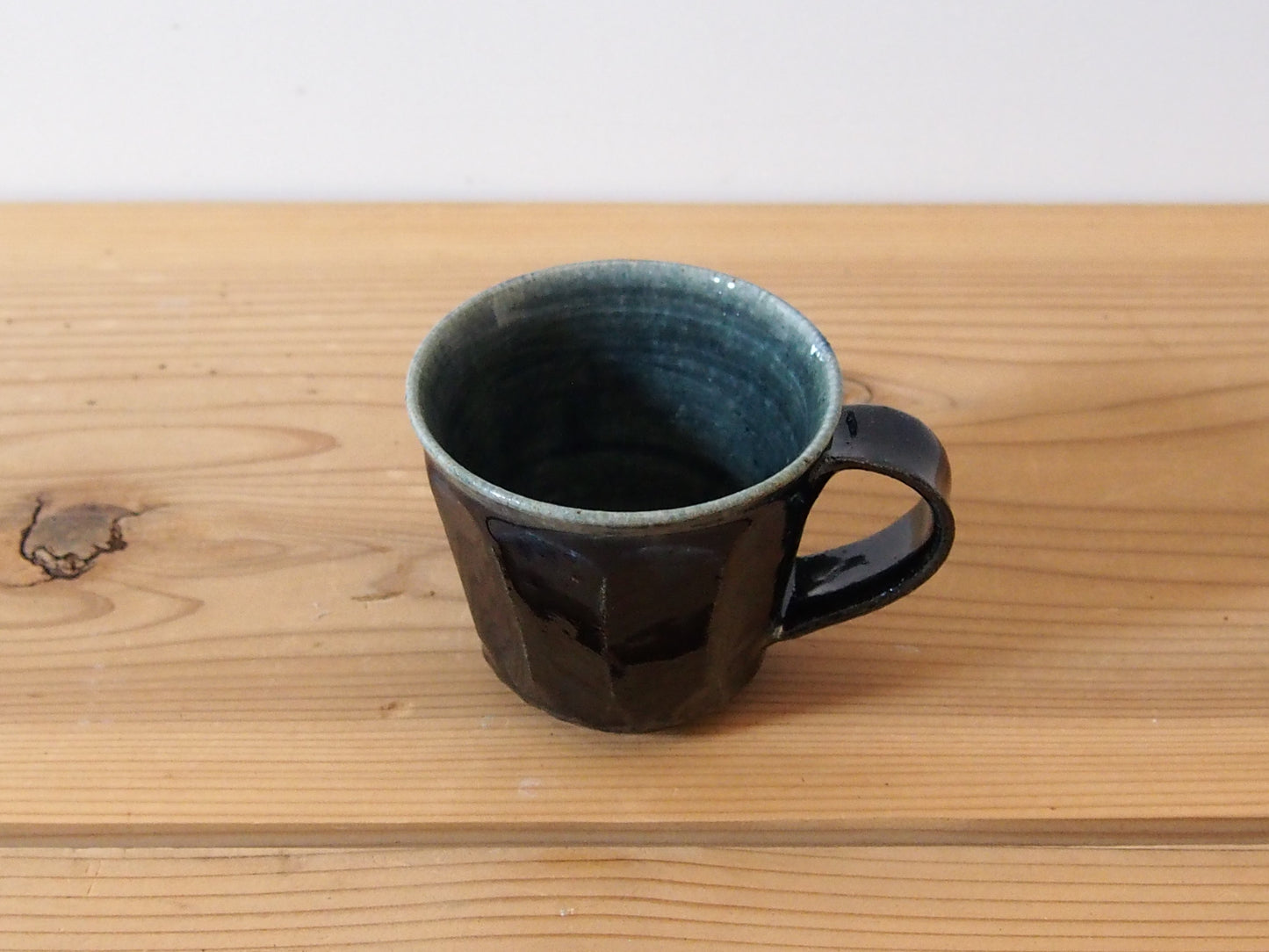 瑠璃釉面取コーヒーカップ