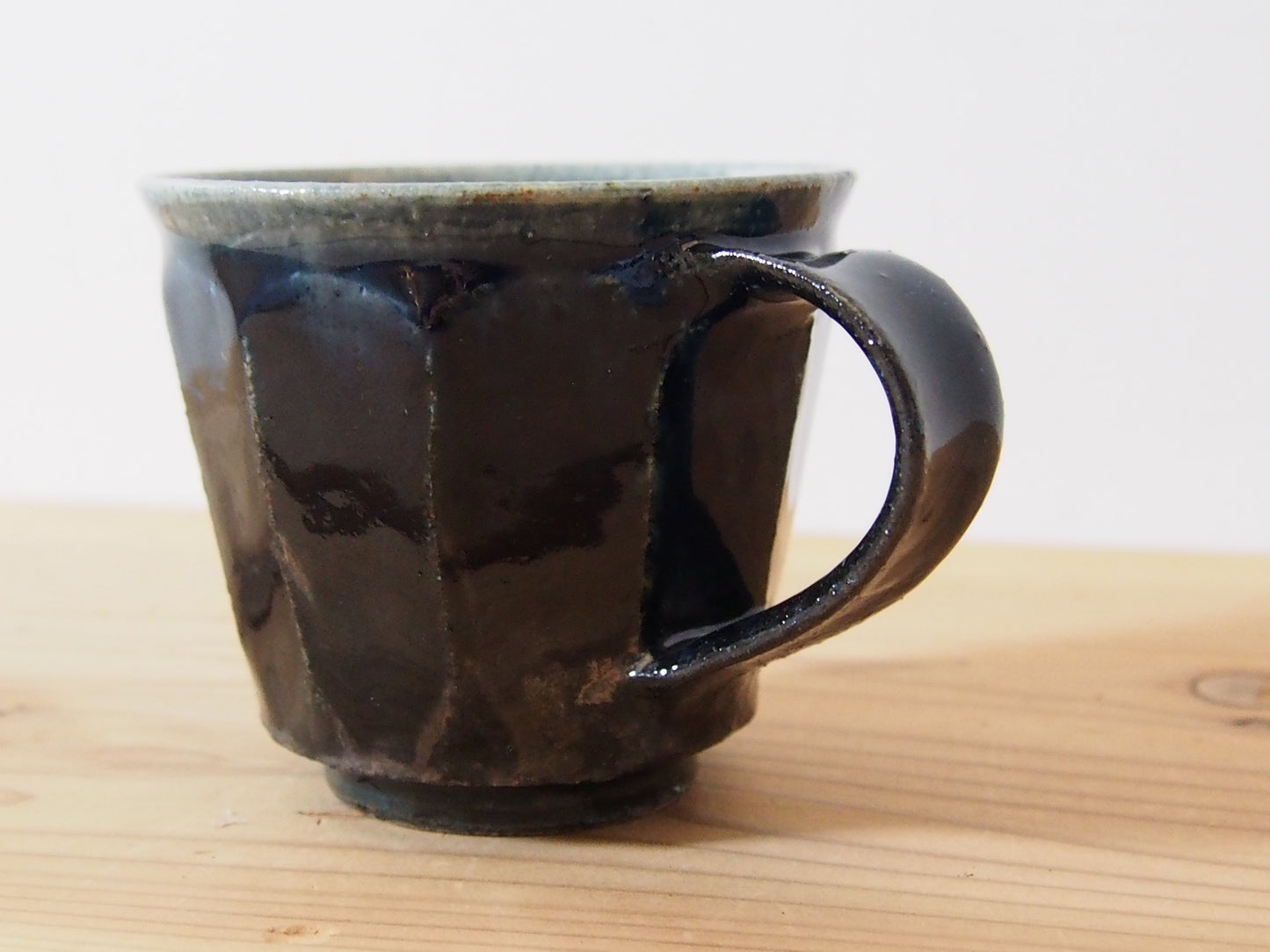 瑠璃釉面取コーヒーカップ