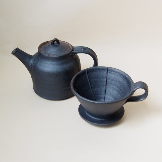 黒錆マット コーヒーポット(ドリッパー付)