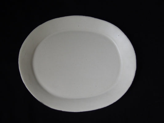 白 楕円リム大皿