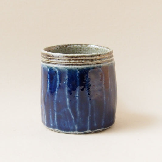 藍鉄塩釉面取マグカップ