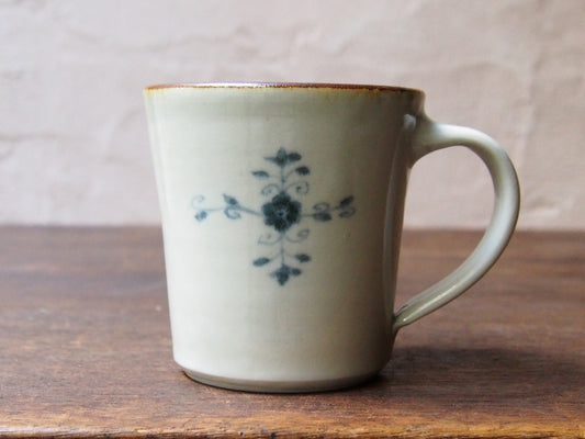 染付花十文字マグ 大