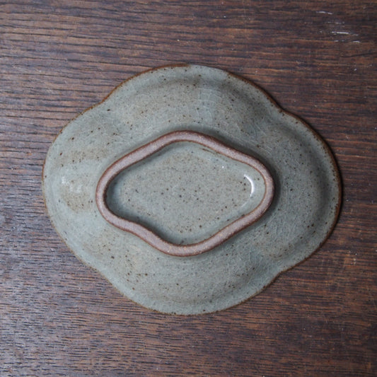 5 鍔縁木瓜皿SS(呉須絵) | 加藤舞