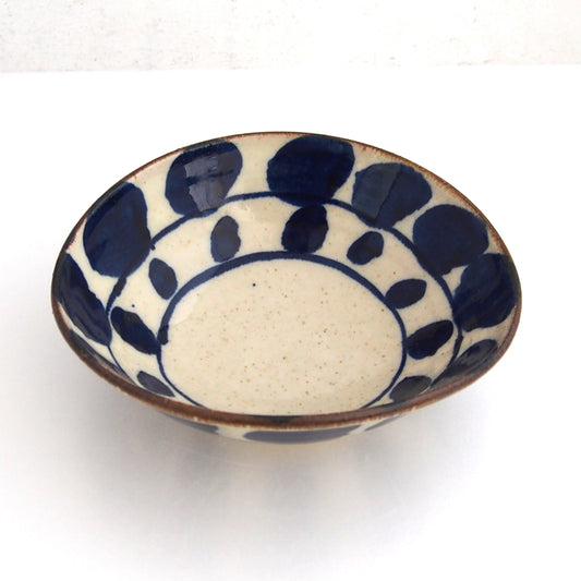 染付(葉)楕円鉢