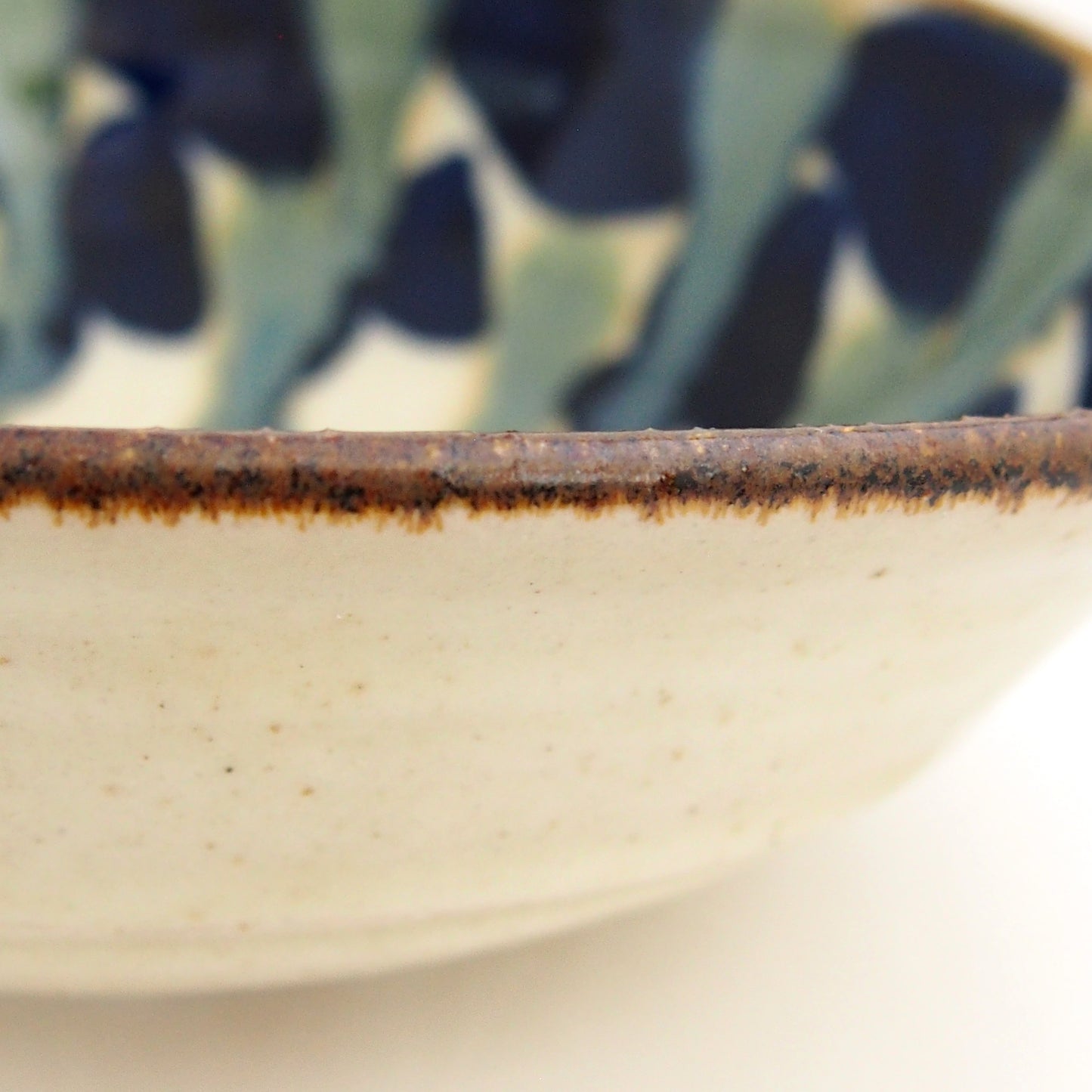 二彩大柄(緑)楕円鉢