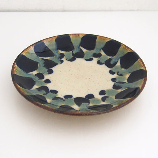 二彩大柄(緑)7寸皿