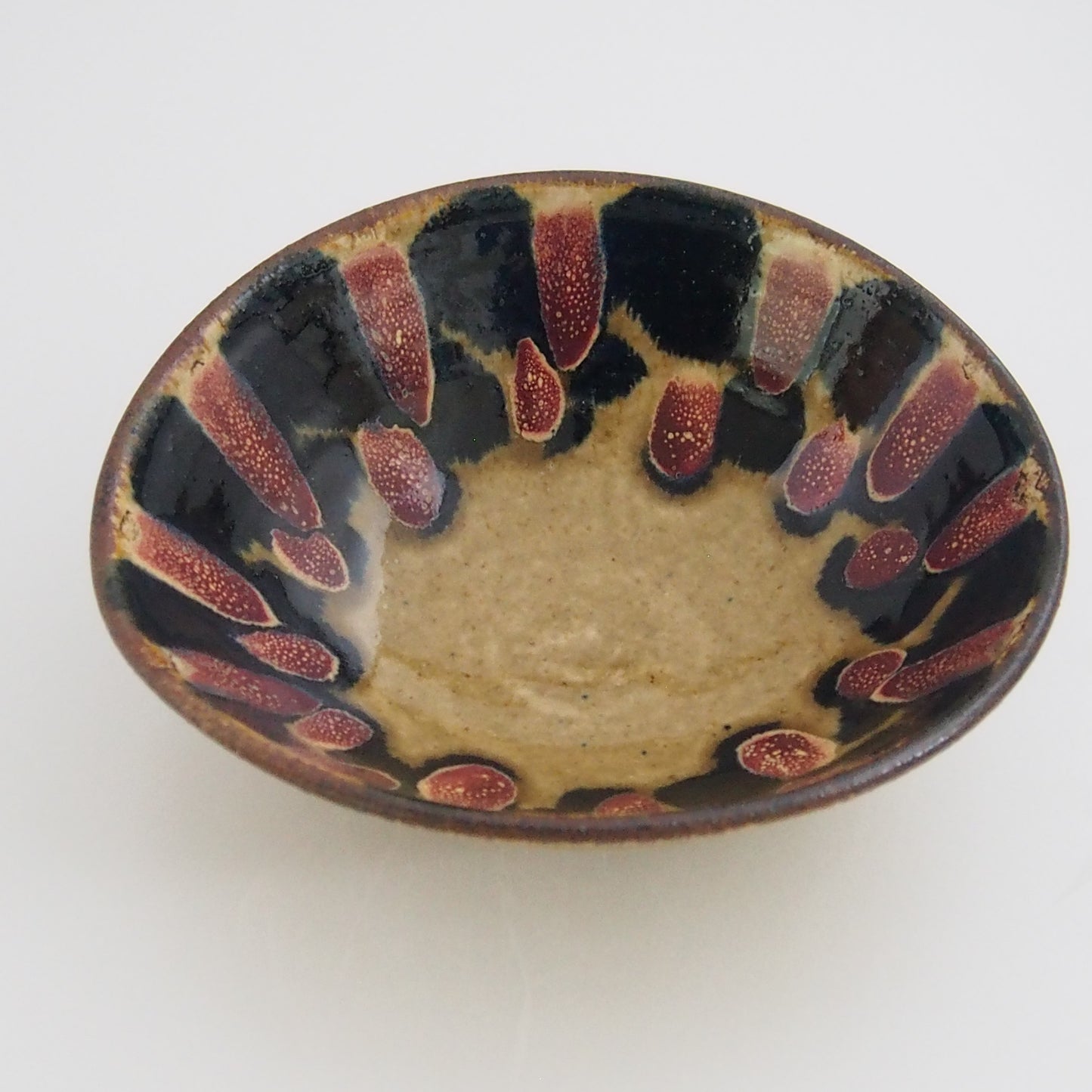 二彩大柄(無花果)楕円鉢