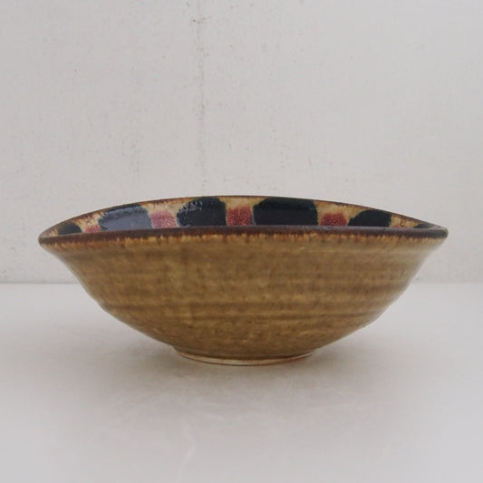 二彩大柄(無花果)楕円鉢