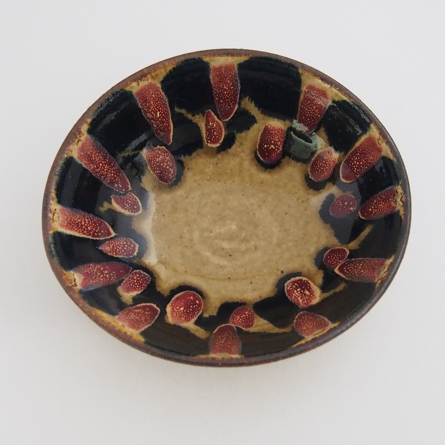 二彩大柄(無花果)楕円鉢