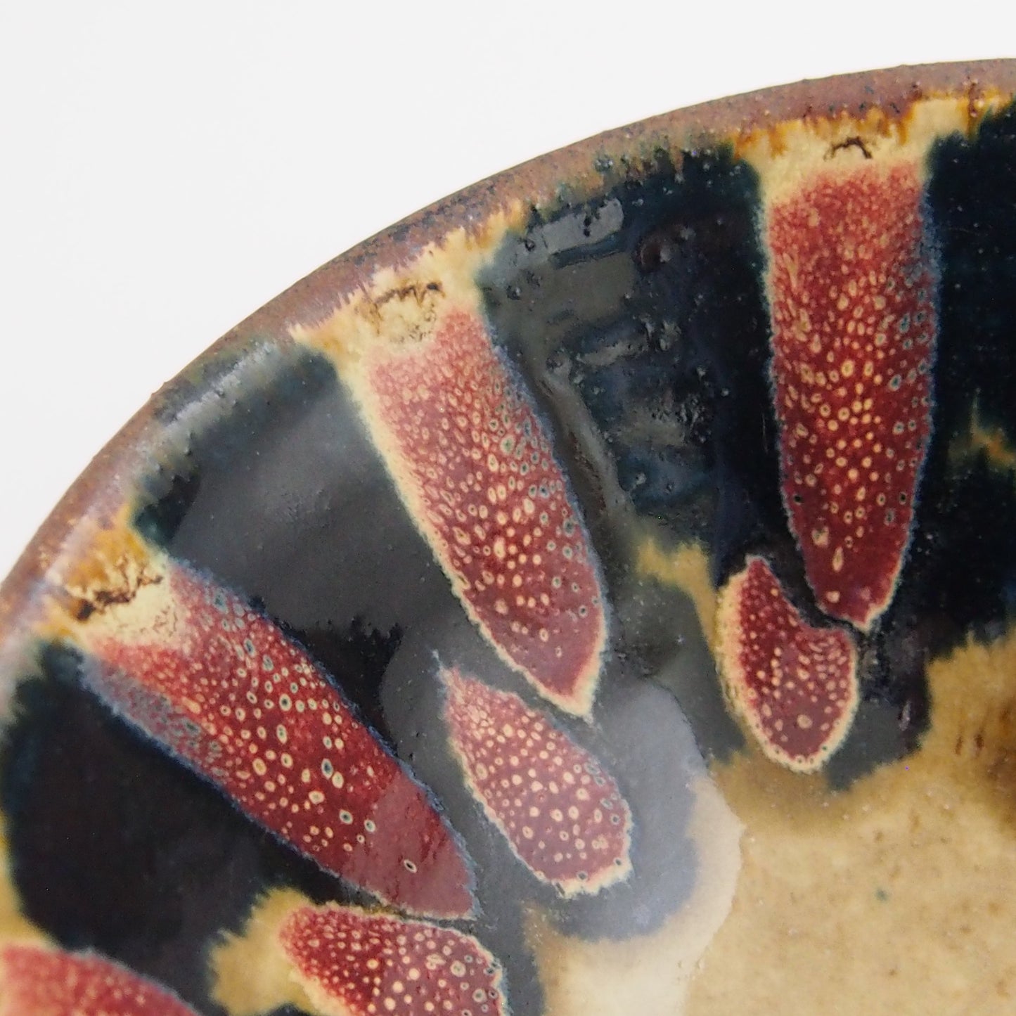 二彩大柄(無花果)楕円鉢