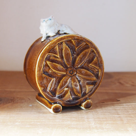 87 扁壺(小)ねこ | 我妻なおり