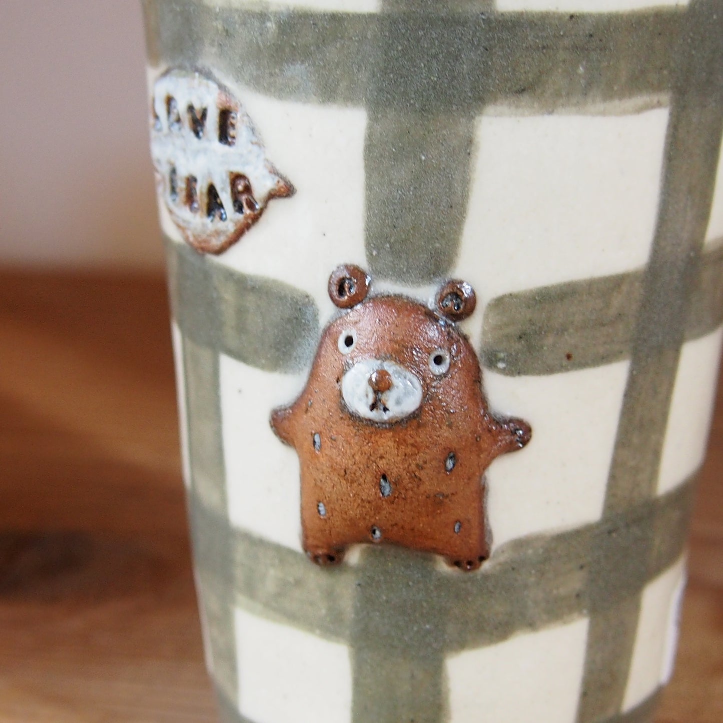 18 チェック柄くまパンフリーカップ | 我妻なおり