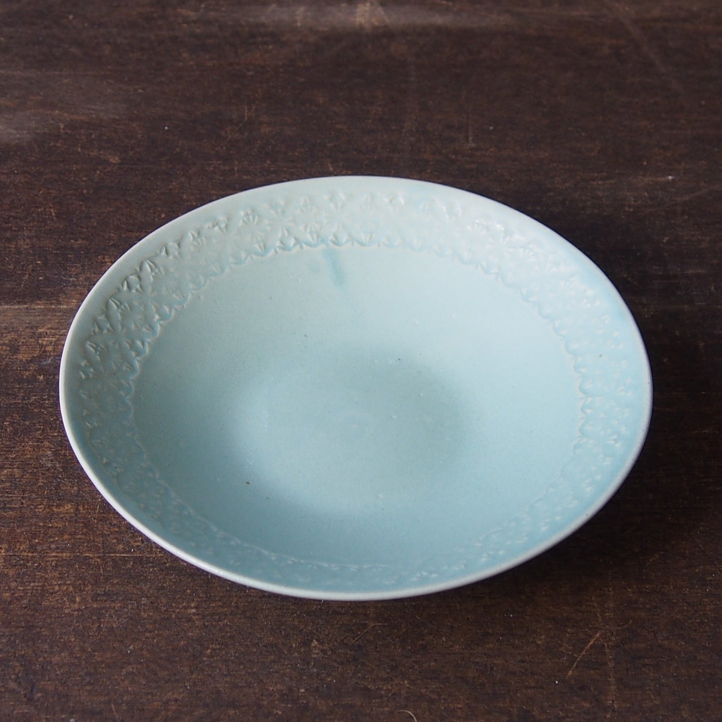 色釉 印花大鉢16-1