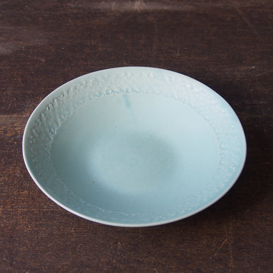 色釉 印花大鉢16-1