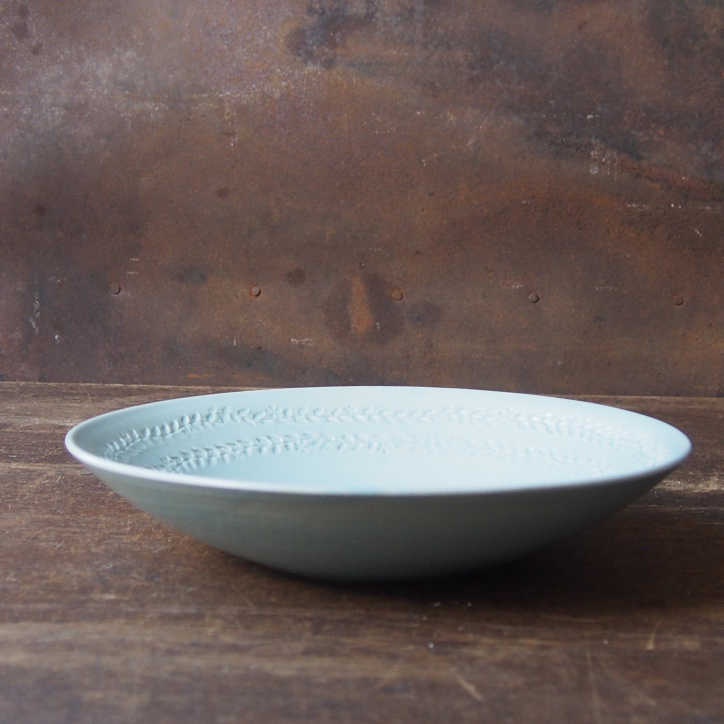 色釉 印花大鉢16-2