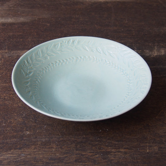 色釉 印花大鉢16-3