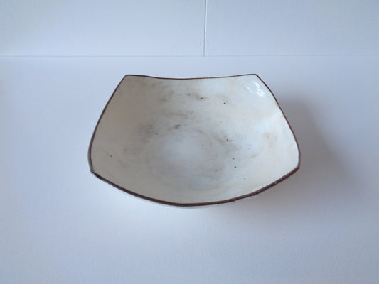 刷毛目 角パスタ皿