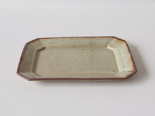 八角長方皿 大 ワラ灰