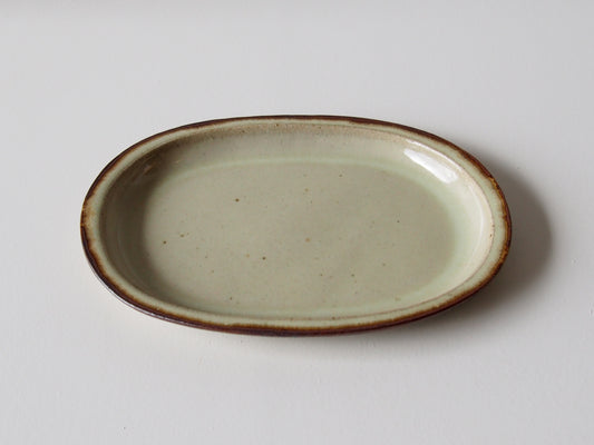 楕円リム皿 ワラ灰