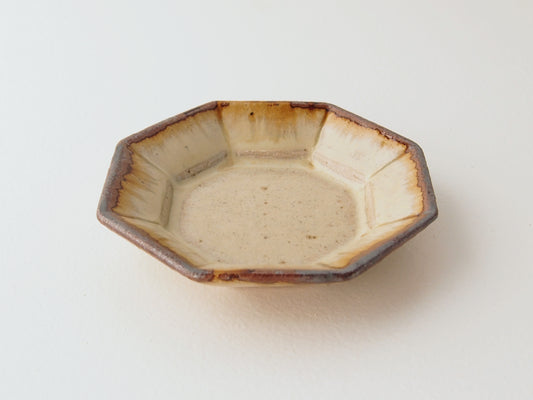 八角3寸皿 ワラ灰