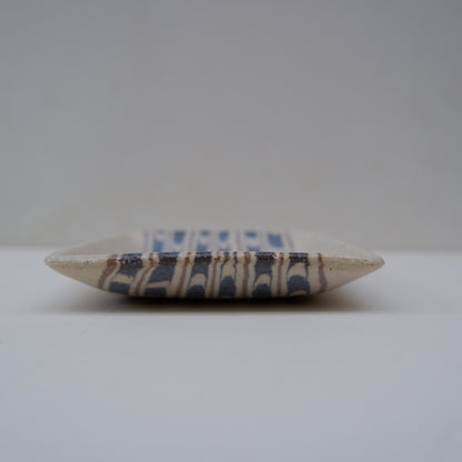 12-1　角小皿 うずら縞 | 坂下花子