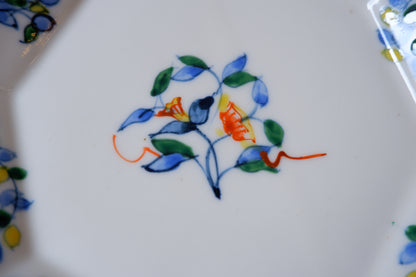 呉須赤絵面取輪花皿　中　②