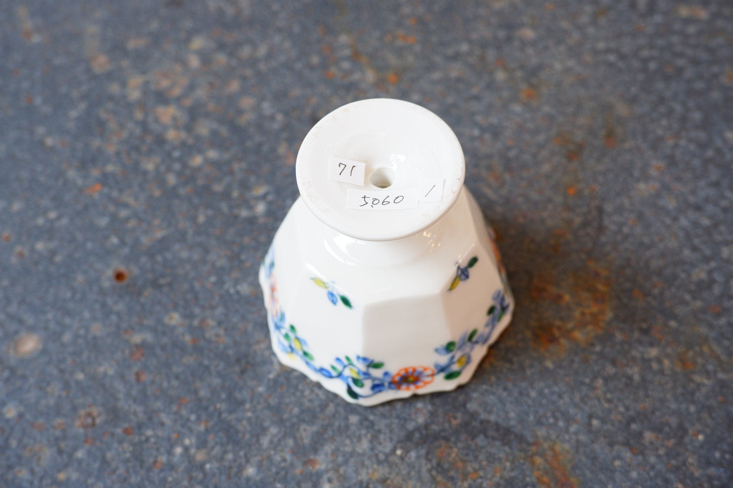 呉須赤絵輪花髙杯　①