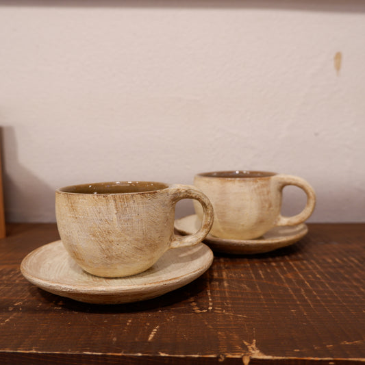 17　カップ＆ソーサー(丸) N茶 | CRAFT BORO×BORO