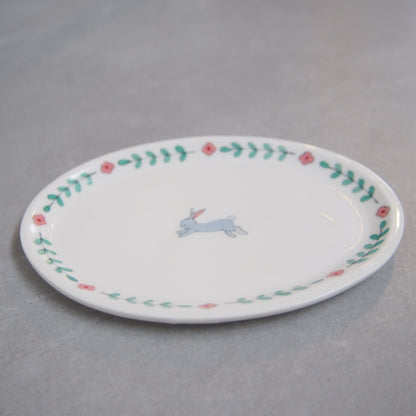 2　絵付プレート小皿(うさぎ) | 井川絢子