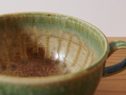 緑釉スープカップ