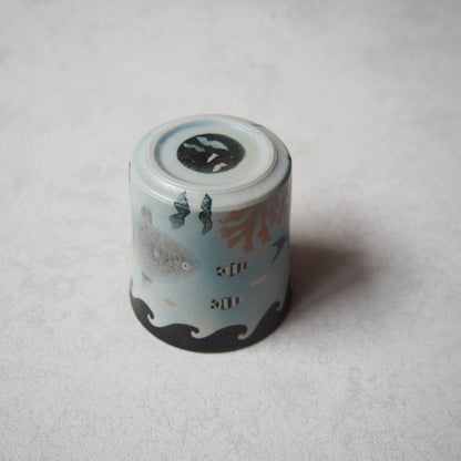 23-2　トールリーフカップ海のなかま | はるな陶芸工房