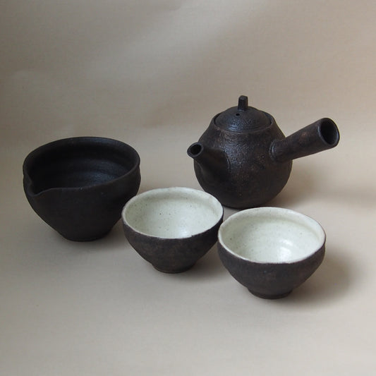 錆釉　茶器セット　急須