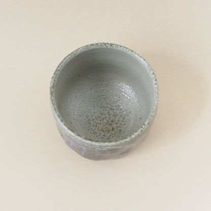 藍鉄塩釉面取湯呑一対