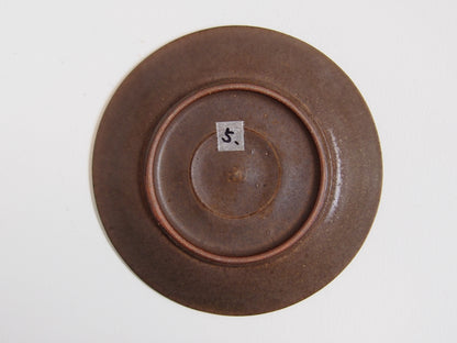 ５．五寸リム皿　茶