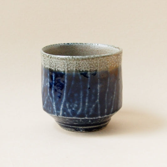 藍鉄塩釉面取湯呑