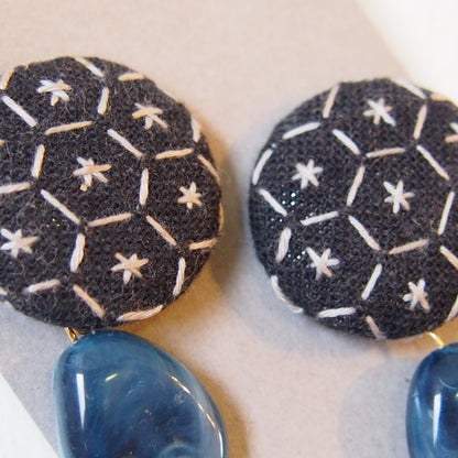 ピアス　箱入り　６．青系