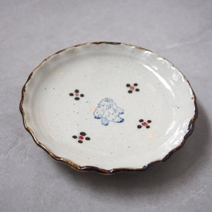 16　イエティ取皿(白、花模様) | 加藤美紀子