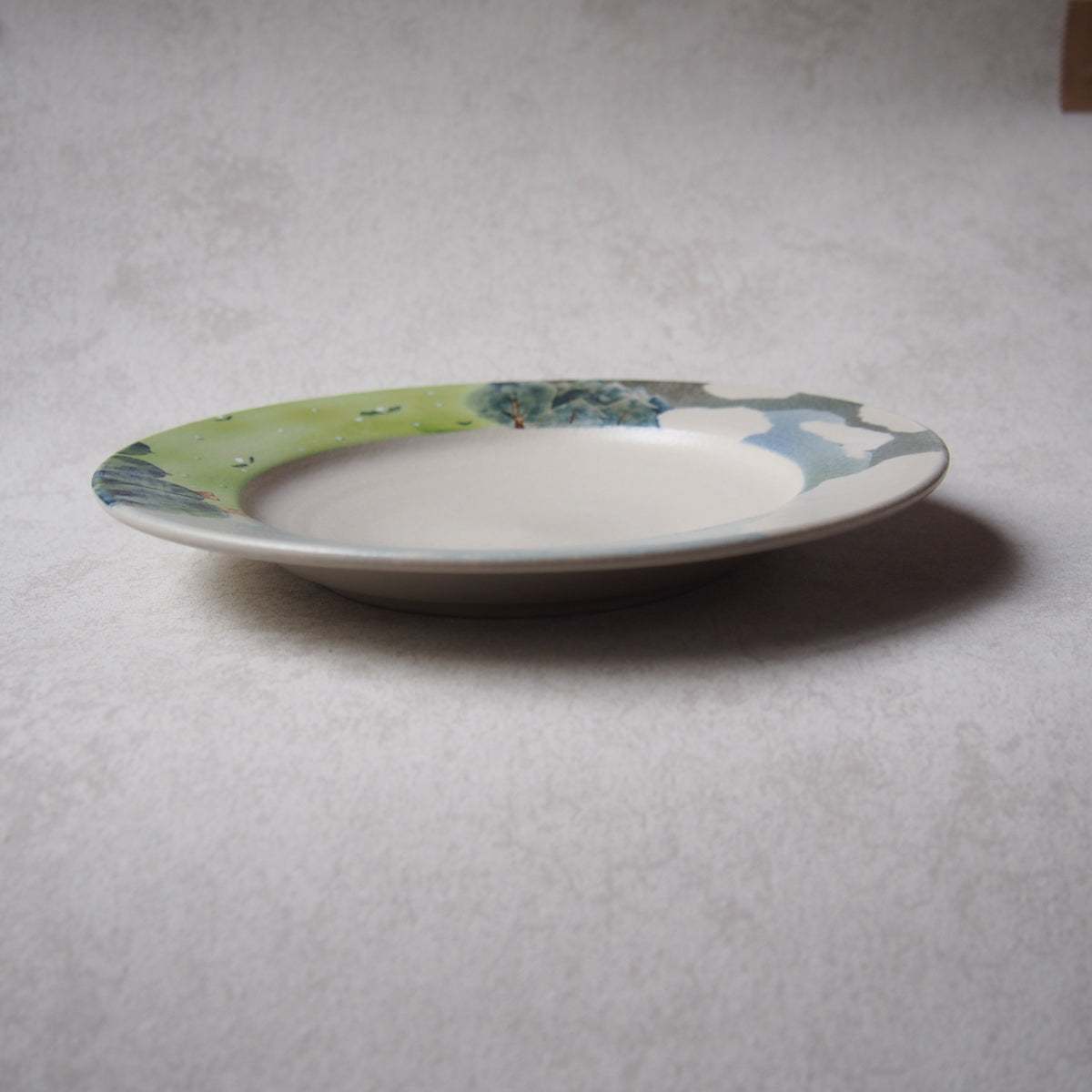109　リム深皿　風景 | はるな陶芸工房