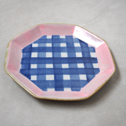 1-1　八角皿 チェック | 相澤かなえ
