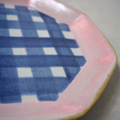 1-1　八角皿 チェック | 相澤かなえ