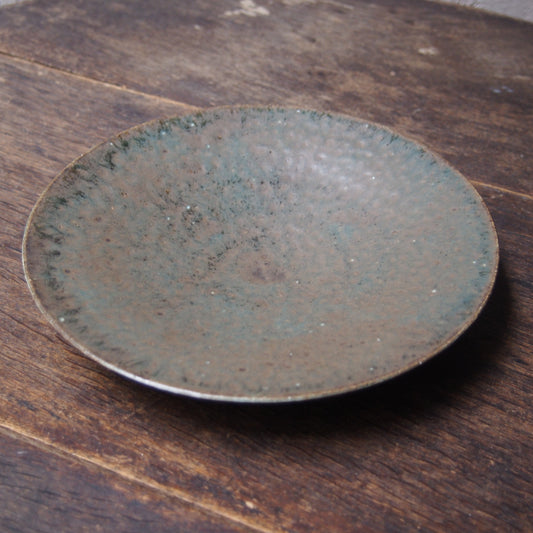 12　黒まだら灰釉7寸平鉢  | 田代倫章