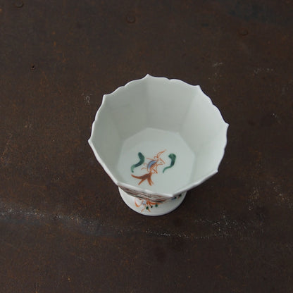 65 呉須赤絵面取稜花高杯 | 宮田竜司