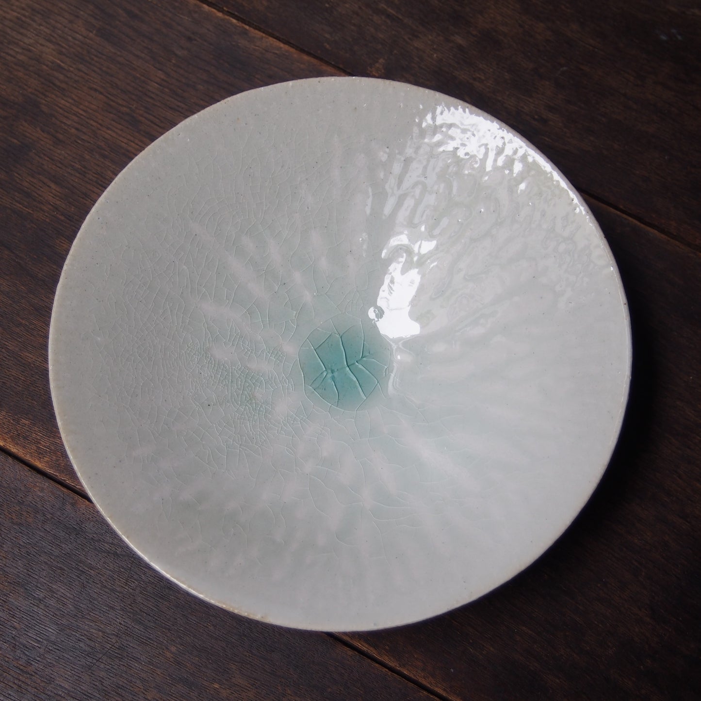 21　カシ灰釉中平鉢  | 田代倫章