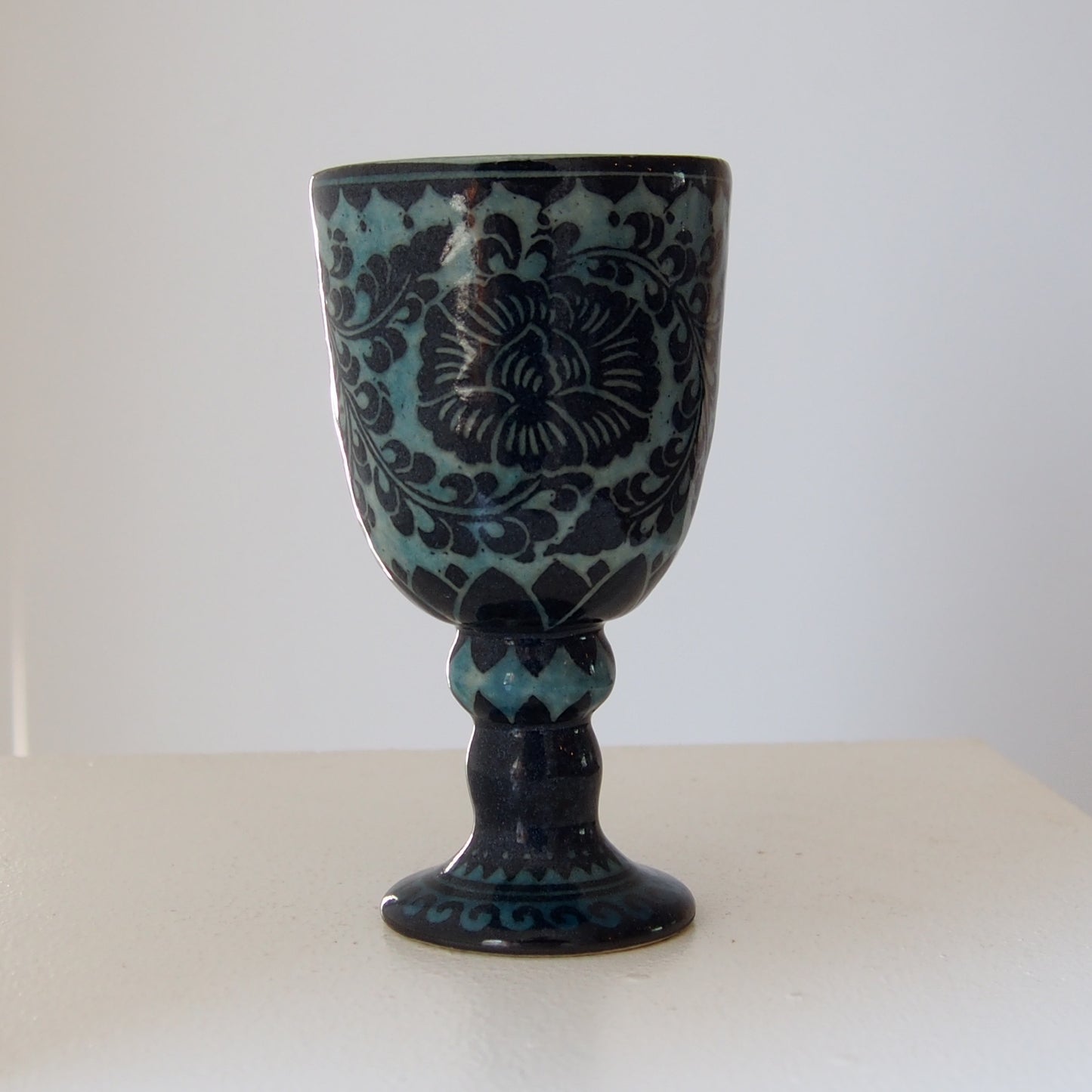 5　青釉ゴブレット | 川島いずみ