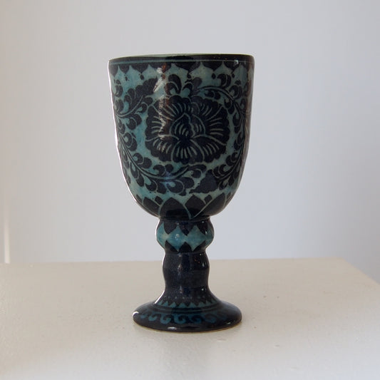 5　青釉ゴブレット | 川島いずみ