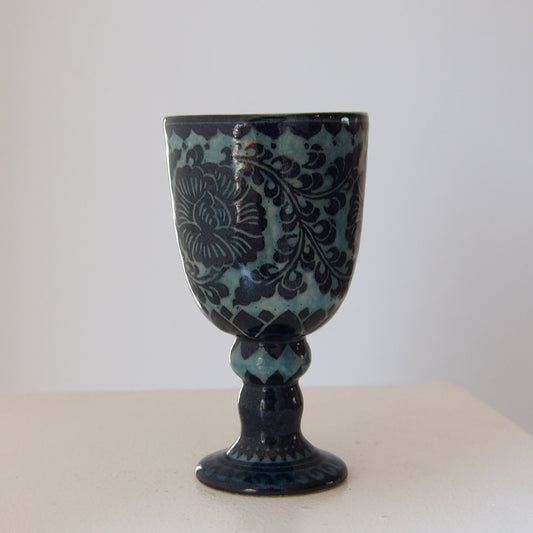 5　青釉ゴブレット | 川島いずみ