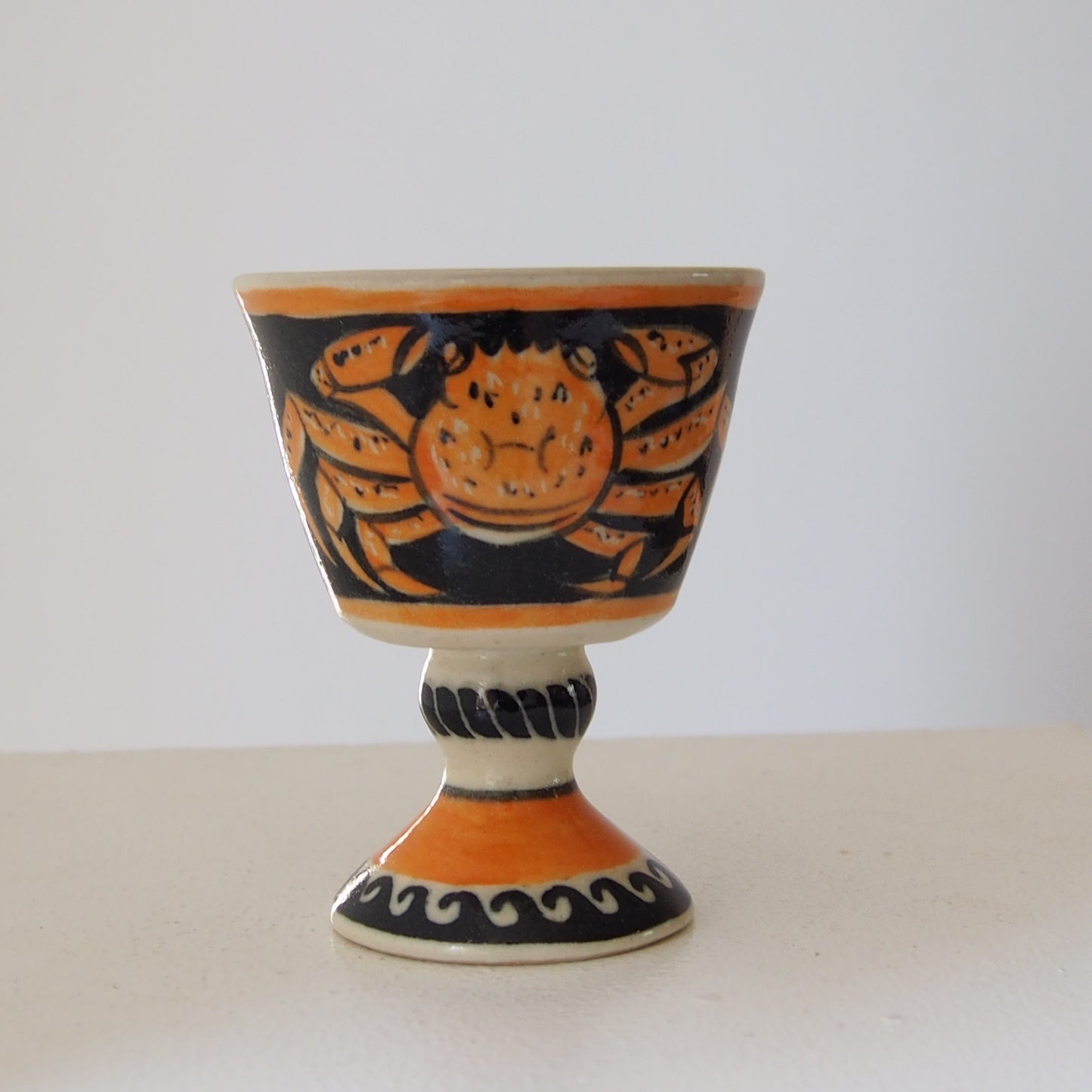 6-1　ゴブレット（オレンジのカニ） | 川島いずみ