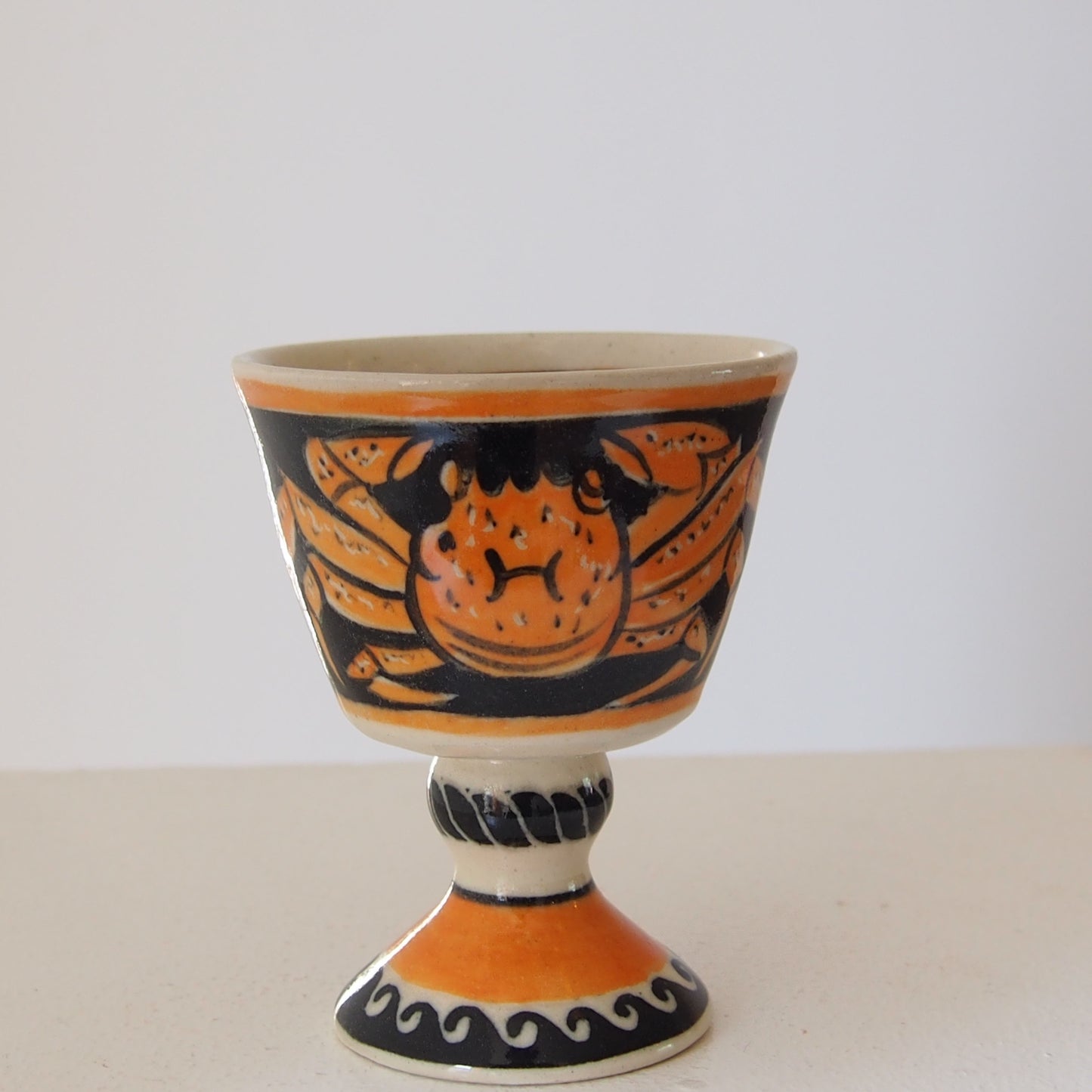 6-1　ゴブレット（オレンジのカニ） | 川島いずみ